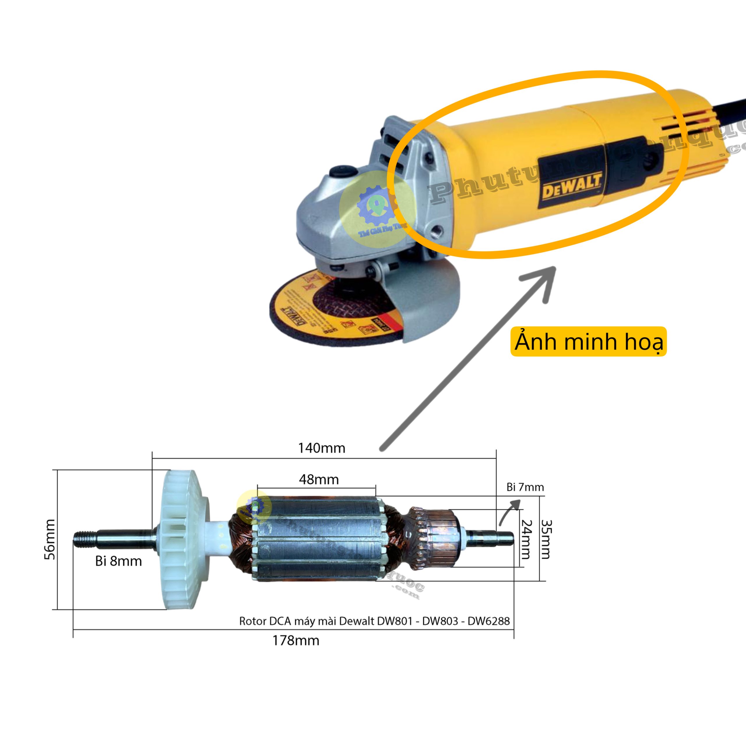 rotor máy mài dewalt 803 (2)