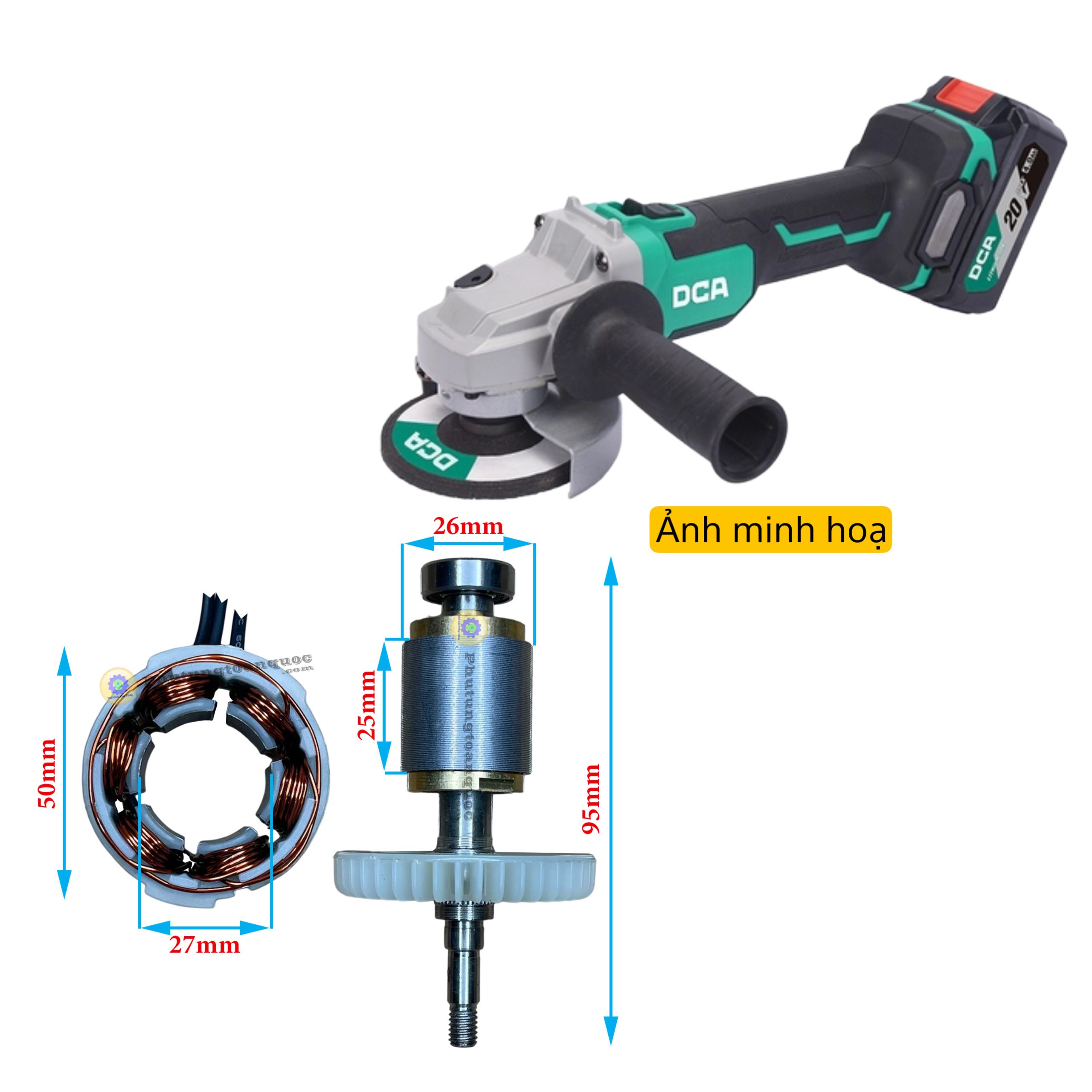 Motor máy mài pin ko chổi than (1)