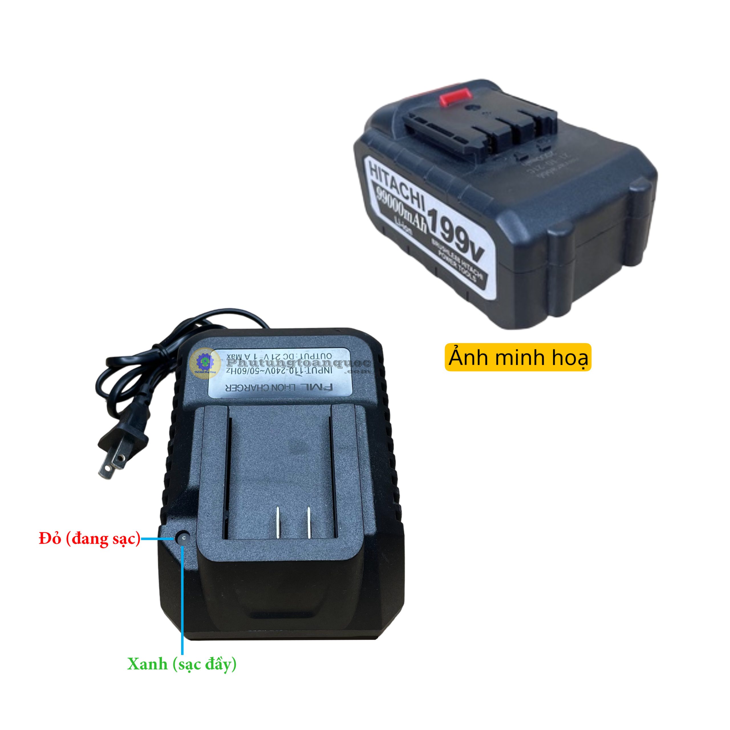 Sạc đế pin 10 cell Hitachi (1)