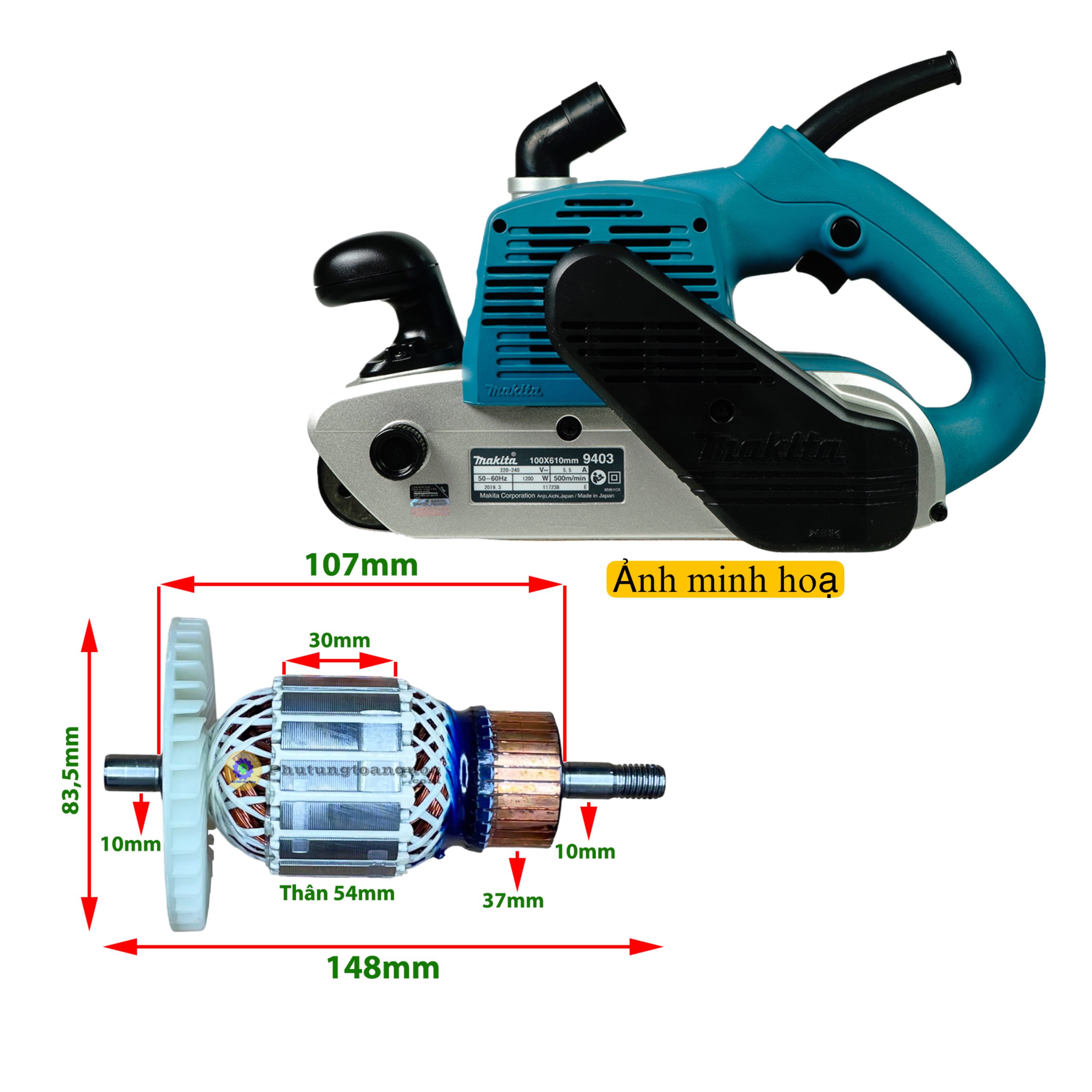 Rotor máy chà nhám MKT 9403 DCA AST610 (2)
