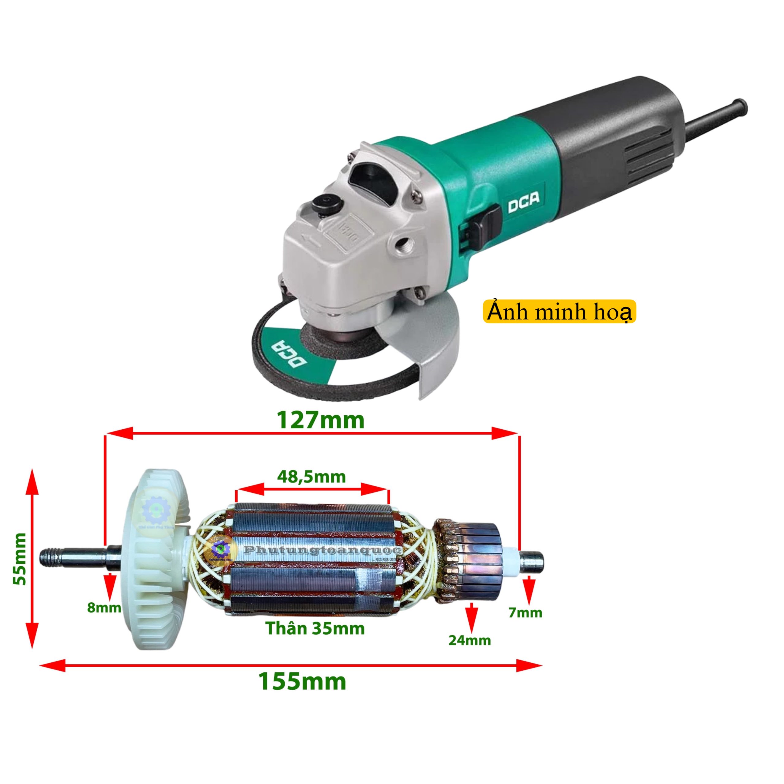 Rotor máy mài DCA ASM 05-100 (3)