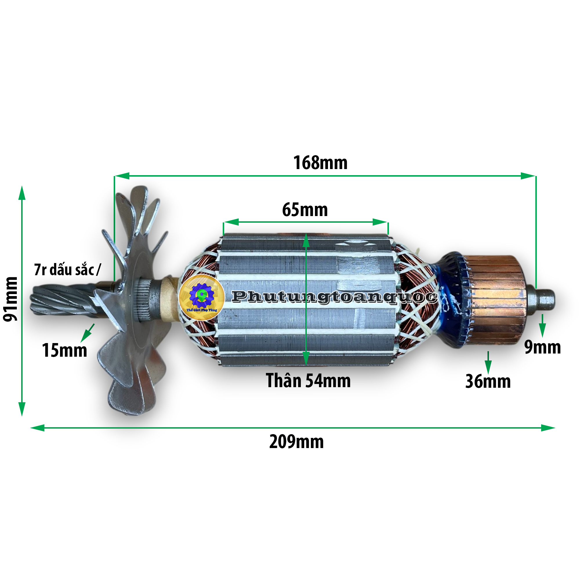 Rotor máy cắt sắt 7614 dấu sắc (3)