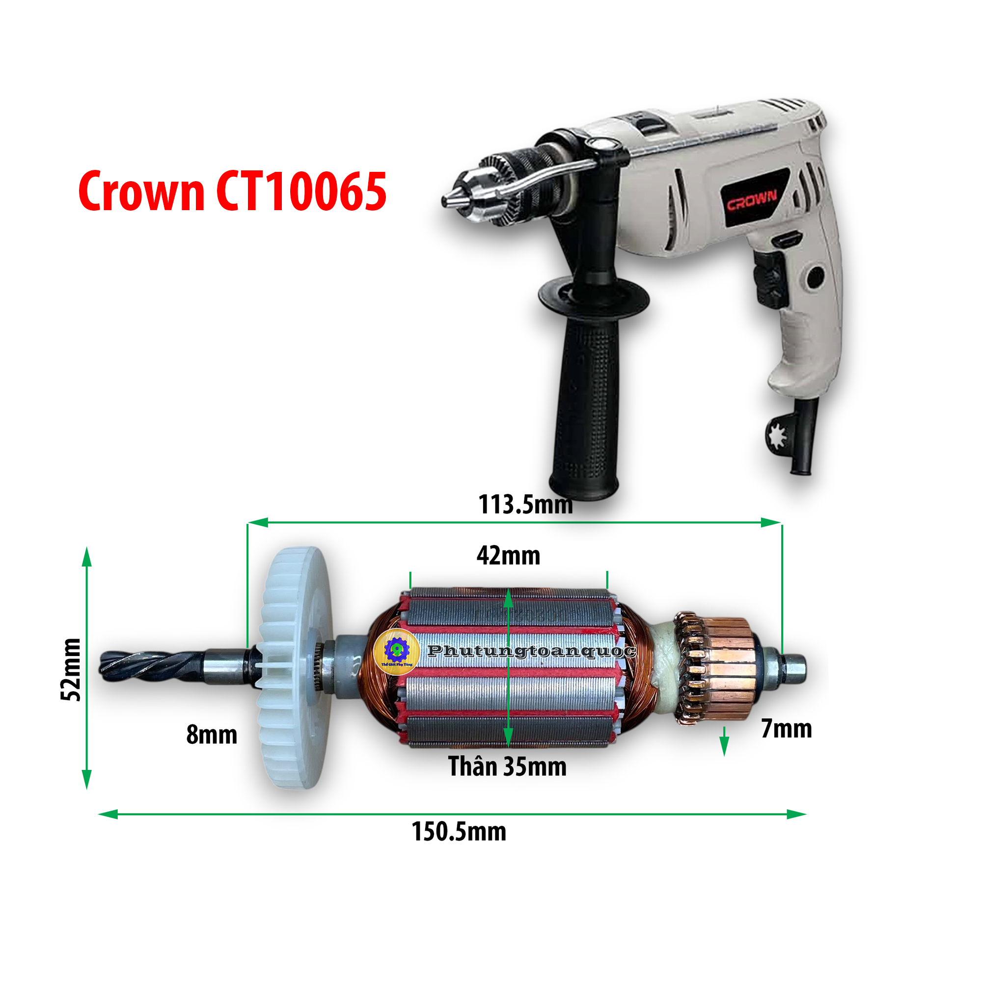 Rotor máy khoan crown 2344 (5)