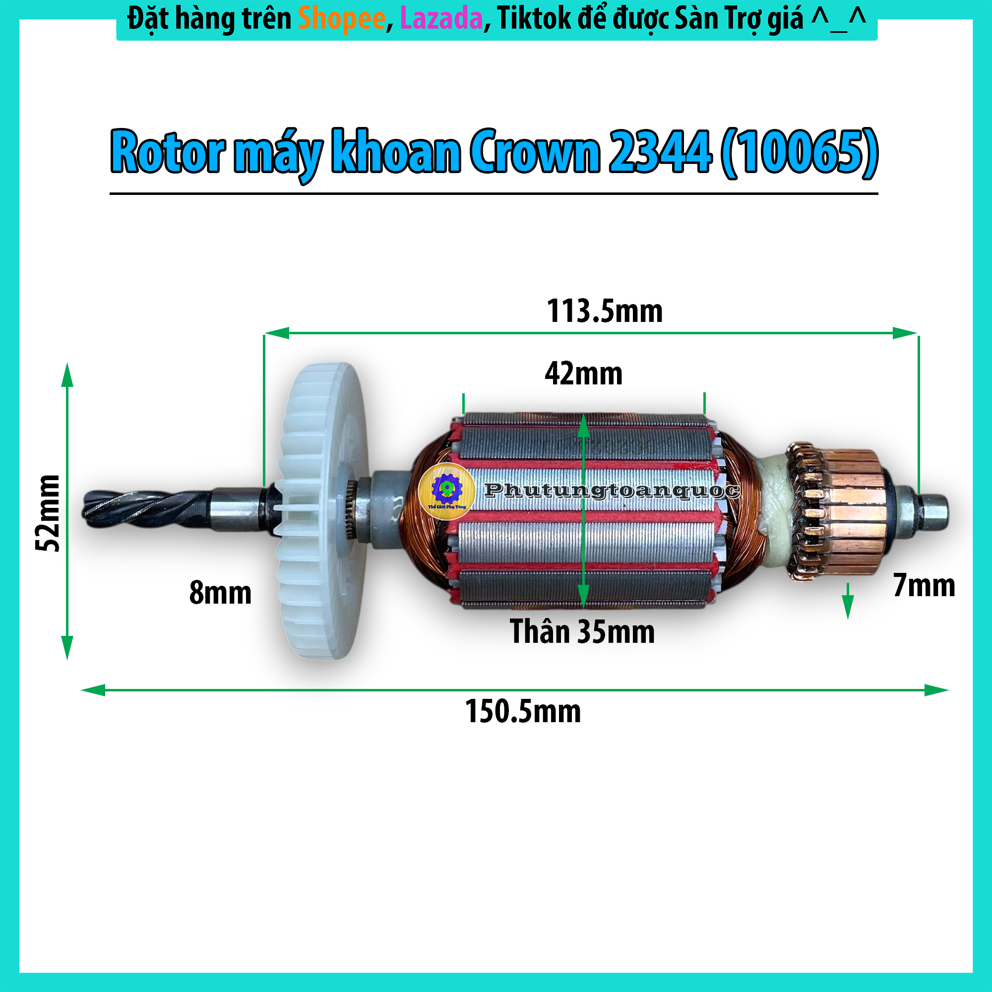 Rotor may khoan crown 2344,1